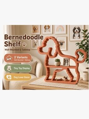 Bernedoodle Dog Shaped mini table Shelf or wall decor!